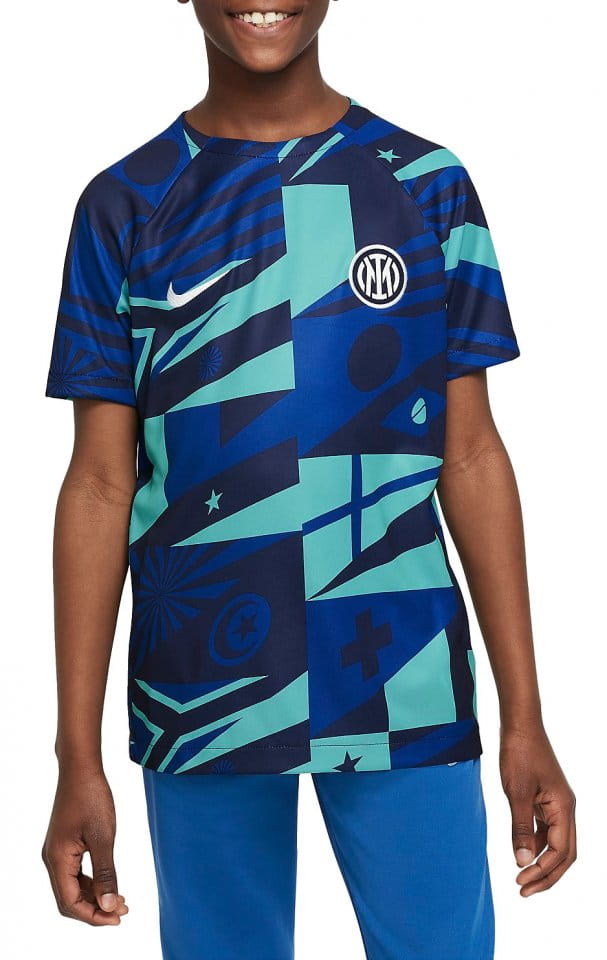T-shirt met lange mouwen Nike Inter Milan Older Kids' Dri-FIT Pre-Match Football Top
